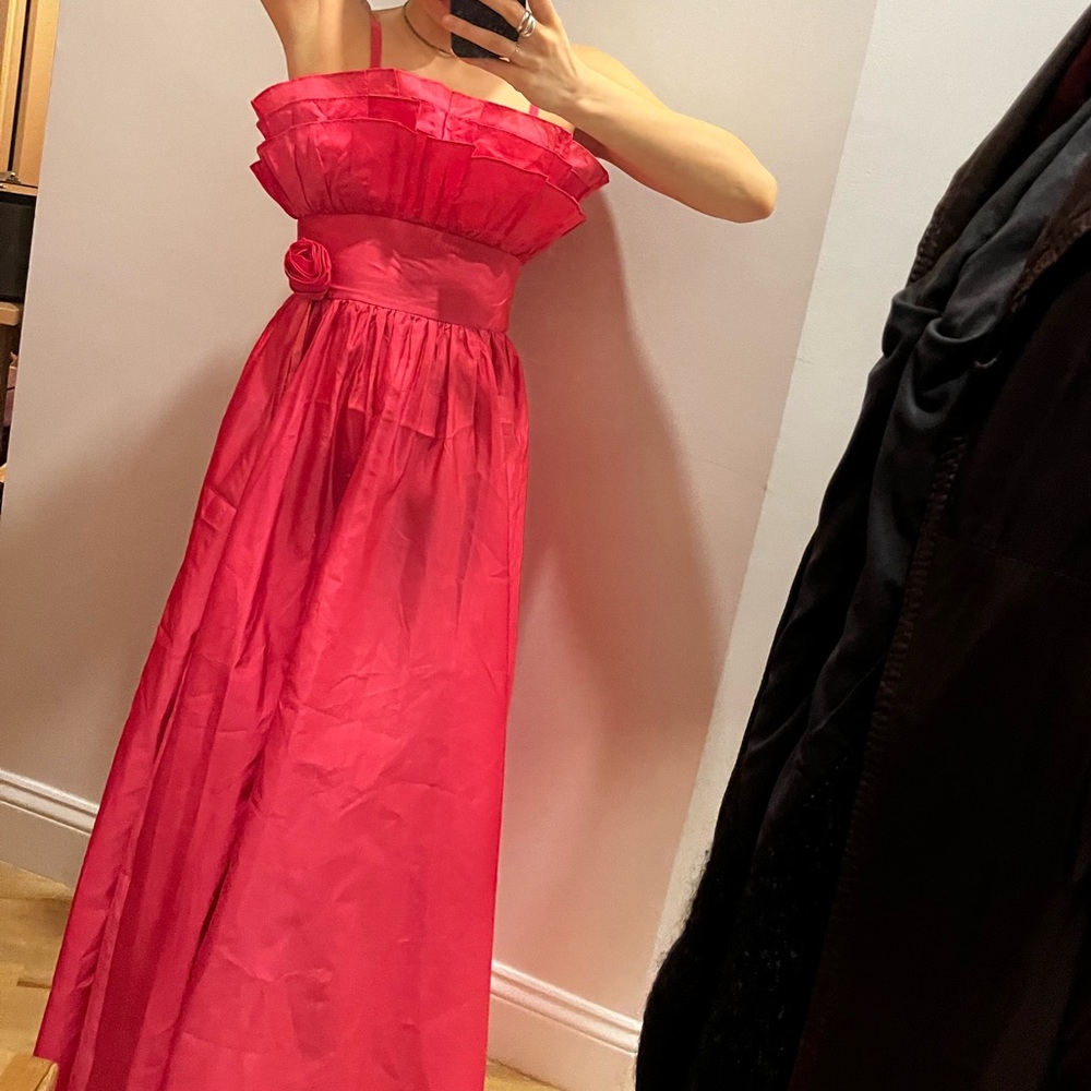 Batsheva Sample Pink Wedding Party Maxi Ruffies